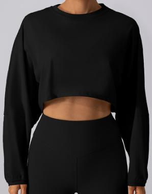 Cropped Long-Sleeve Sweatshirt