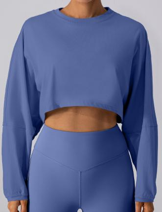 Cropped Long-Sleeve Sweatshirt