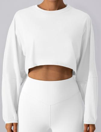 Cropped Long-Sleeve Sweatshirt