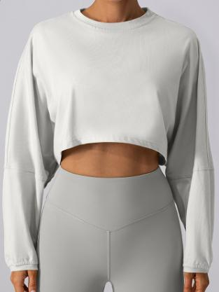 Cropped Long-Sleeve Sweatshirt