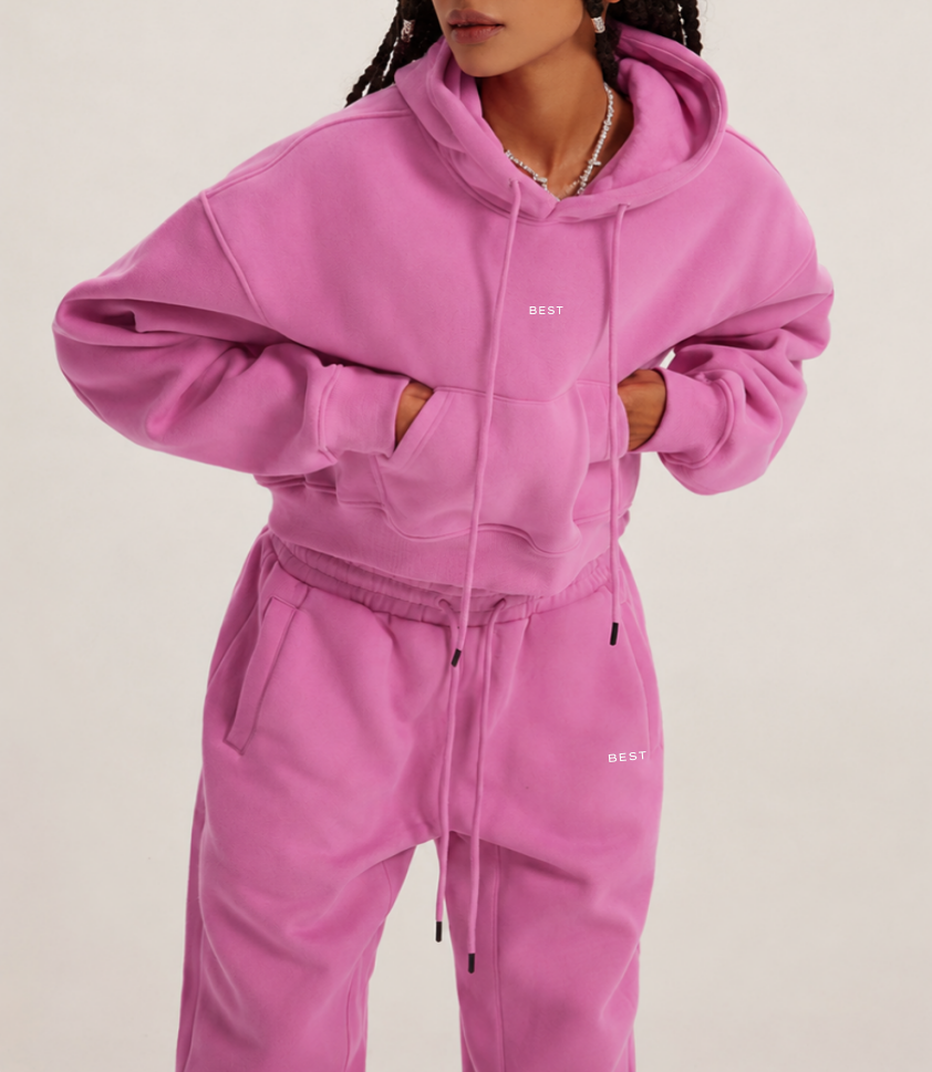 Cloud Fleece Cropped Hoodie & Jogger Set