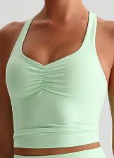 Ruched Halter Sports Bra