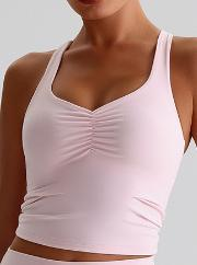 Ruched Halter Sports Bra