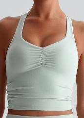 Ruched Halter Sports Bra