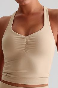 Ruched Halter Sports Bra