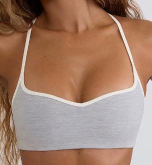 Halter Sports Bra with Contrast Trim