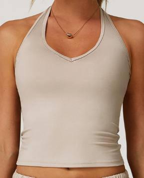 Halter V-Neck Crop Tank