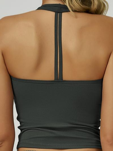 Halter V-Neck Crop Tank