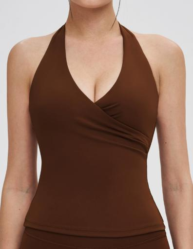 Halter Wrap-Front Tank Top