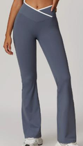 Contrast Trim Crossover Flare Legging