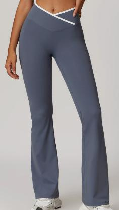 Contrast Trim Crossover Flare Legging