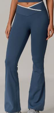 Contrast Trim Crossover Flare Legging