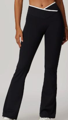 Contrast Trim Crossover Flare Legging