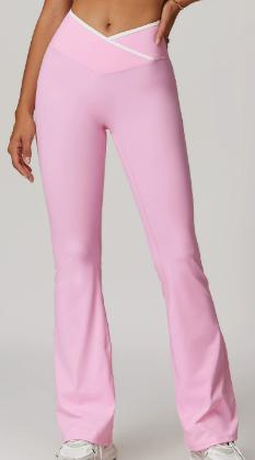 Contrast Trim Crossover Flare Legging