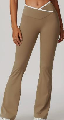 Contrast Trim Crossover Flare Legging