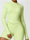 Curved-Hem Zip Jacket