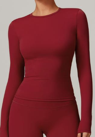 Square-Neck Long-Sleeve Crop Top