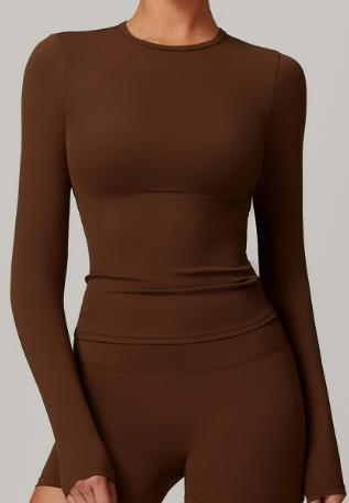 Square-Neck Long-Sleeve Crop Top
