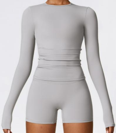 Square-Neck Long-Sleeve Crop Top