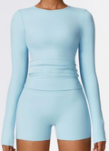 Square-Neck Long-Sleeve Crop Top