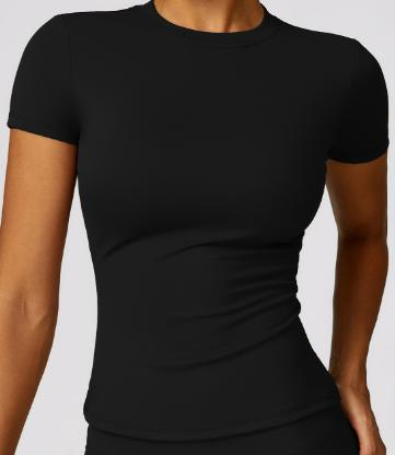 Fitted Short-Sleeve Crop Top