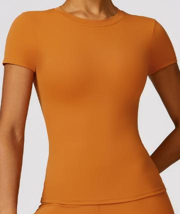 Fitted Short-Sleeve Crop Top