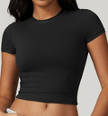 Cap-Sleeve Ruched Crop Tee