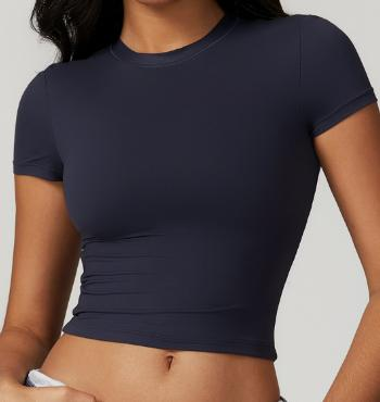 Cap-Sleeve Ruched Crop Tee