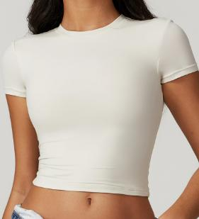 Cap-Sleeve Ruched Crop Tee
