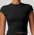 Cap-Sleeve Crew-Neck Crop Top