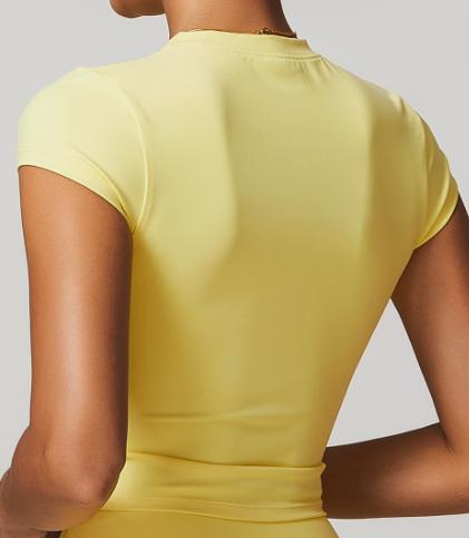 Cap-Sleeve Crew-Neck Crop Top