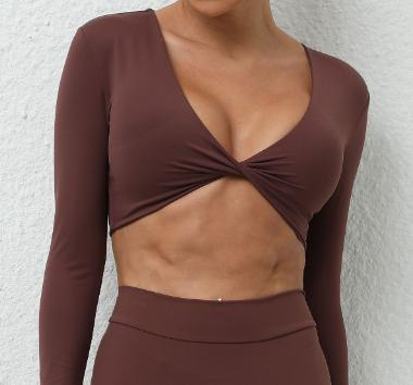 Twist-Front Long-Sleeve Crop