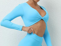 Twist-Front Long-Sleeve Crop