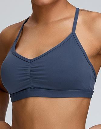 V-Neck Ruched Sports Bra