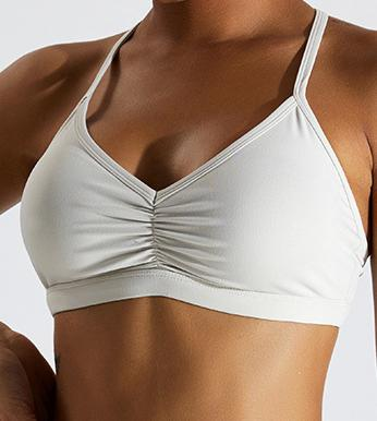 V-Neck Ruched Sports Bra