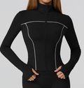 Contrast Trim Zip-Up Jacket