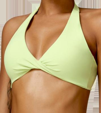 Twist-Front Halter Sports Bra
