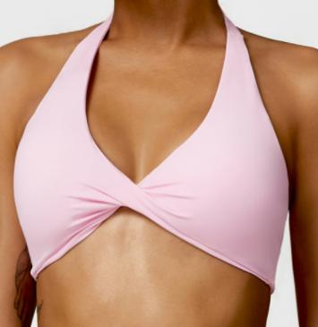 Twist-Front Halter Sports Bra