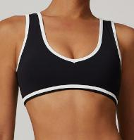 Contrast Trim Scoop Sports Bra
