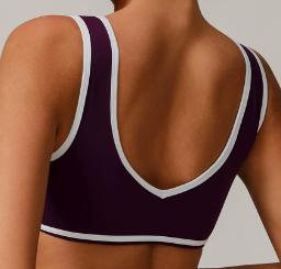 Contrast Trim Scoop Sports Bra