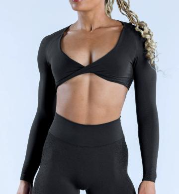 Seamless Twist-Front Long Sleeve Crop
