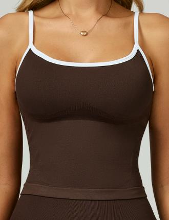 Seamless Contrast Trim Cami Tank