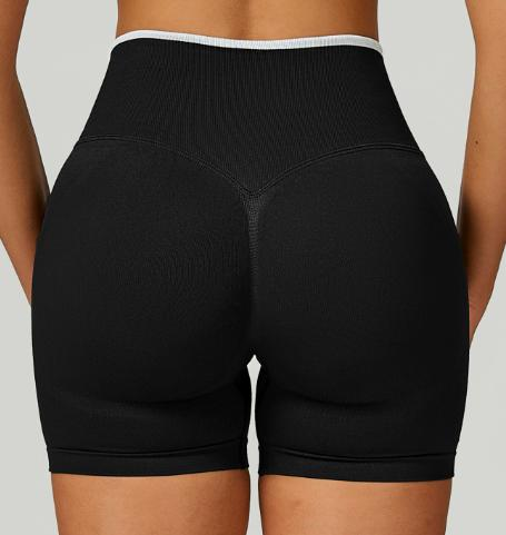 Seamless Contrast Trim Scrunch Shorts