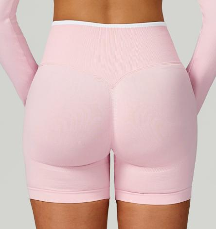 Seamless Contrast Trim Scrunch Shorts