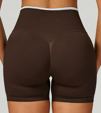 Seamless Contrast Trim Scrunch Shorts