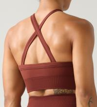 Seamless Cross-Back V-Neck Sports Bra