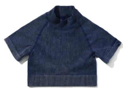 Seamless Ribbed Mock-Neck Crop Top
