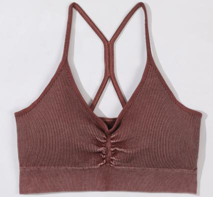 Seamless Ribbed Racerback Sports Bra