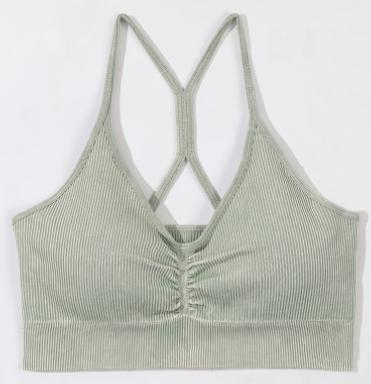 Seamless Ribbed Racerback Sports Bra