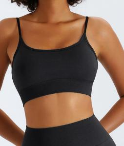 Seamless Thin-Strap V-Neck Sports Bra